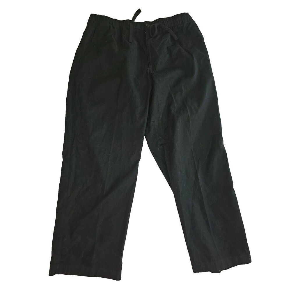 Island Passport Women’s Size 1X/30 Linen Blend Elastic Waist Ankle Pants Beachy